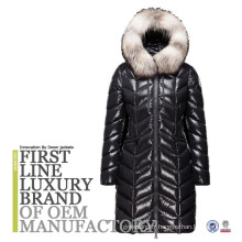 2017 Nouveau style européen Mature Brillant Femmes Débardeur pour Winter Raccoon Fur Collar